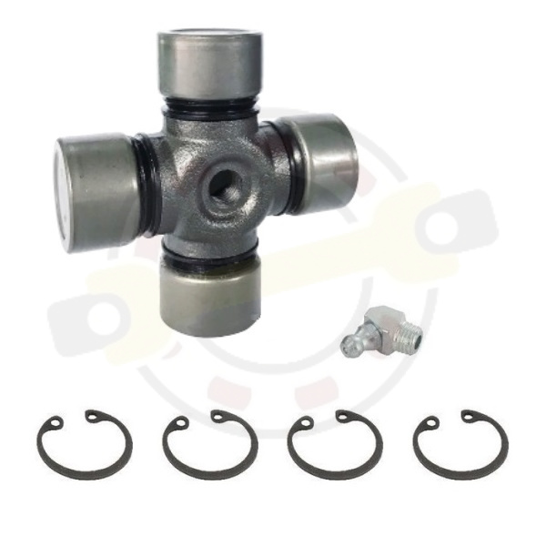 Крестовина 65х172 мм, диаметр чашки 65 мм, внешние стопорные кольца, смазочный ниппель в центре. Артикул KN01465288 (KN)